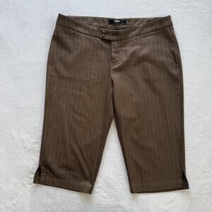 Jaded London Shorts Womens 4 Brown Pinstripe Bermuda Twill Pockets Work